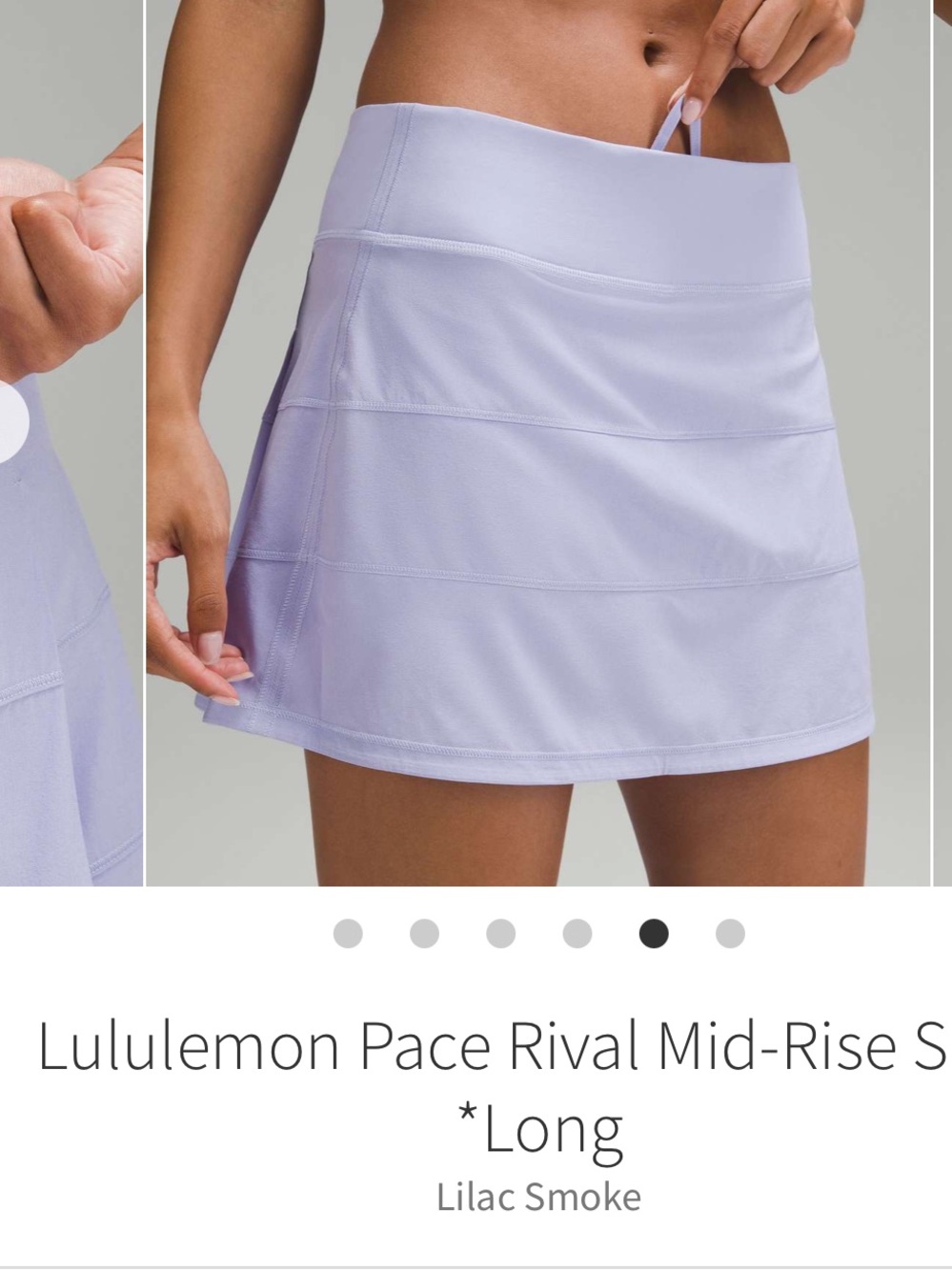 Lululemon Pace Rival Mid Rise Tennis Skirt Lilac Smoke Sz 6